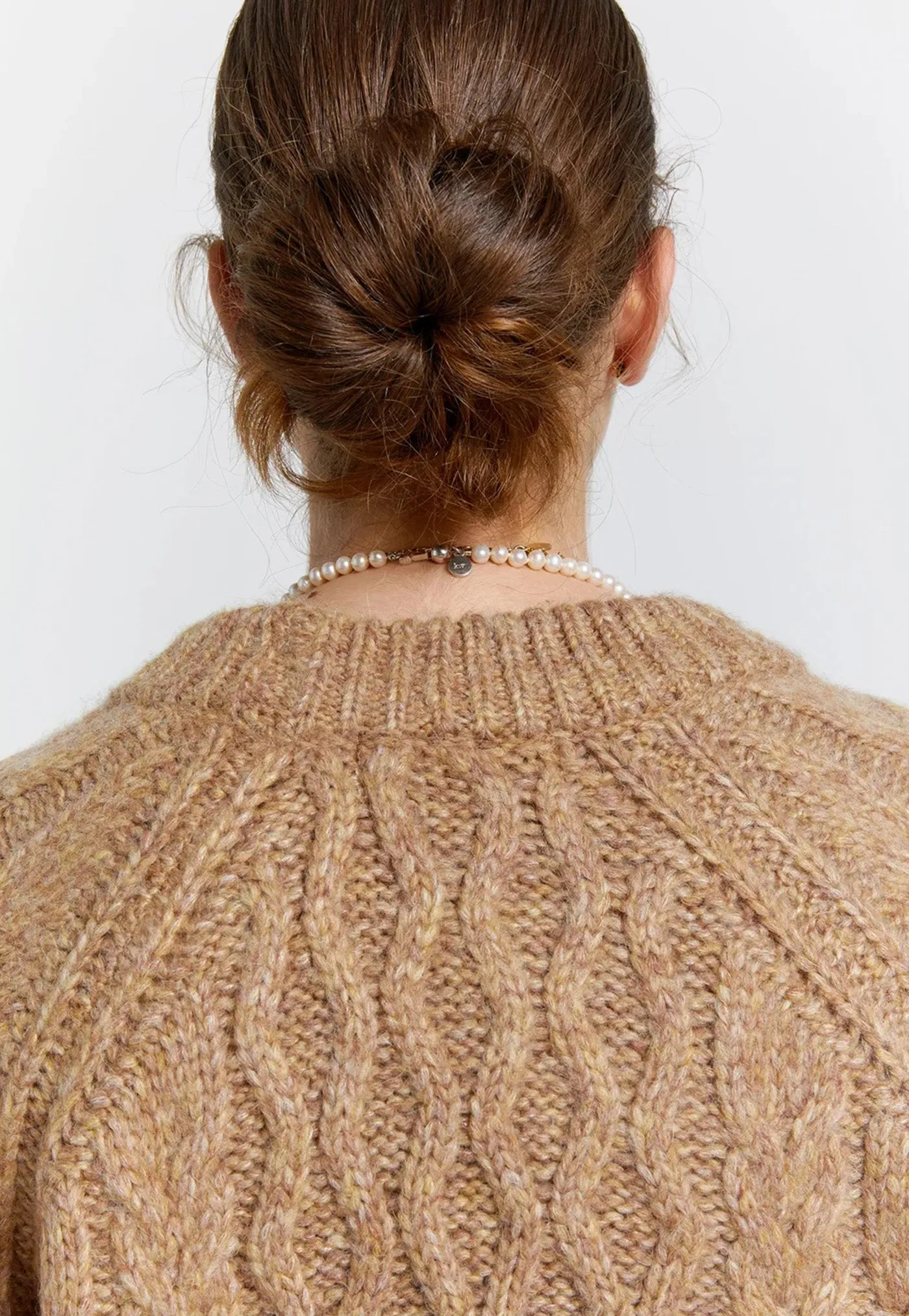 Cable Knit Cropped Sweater - Honey Marle