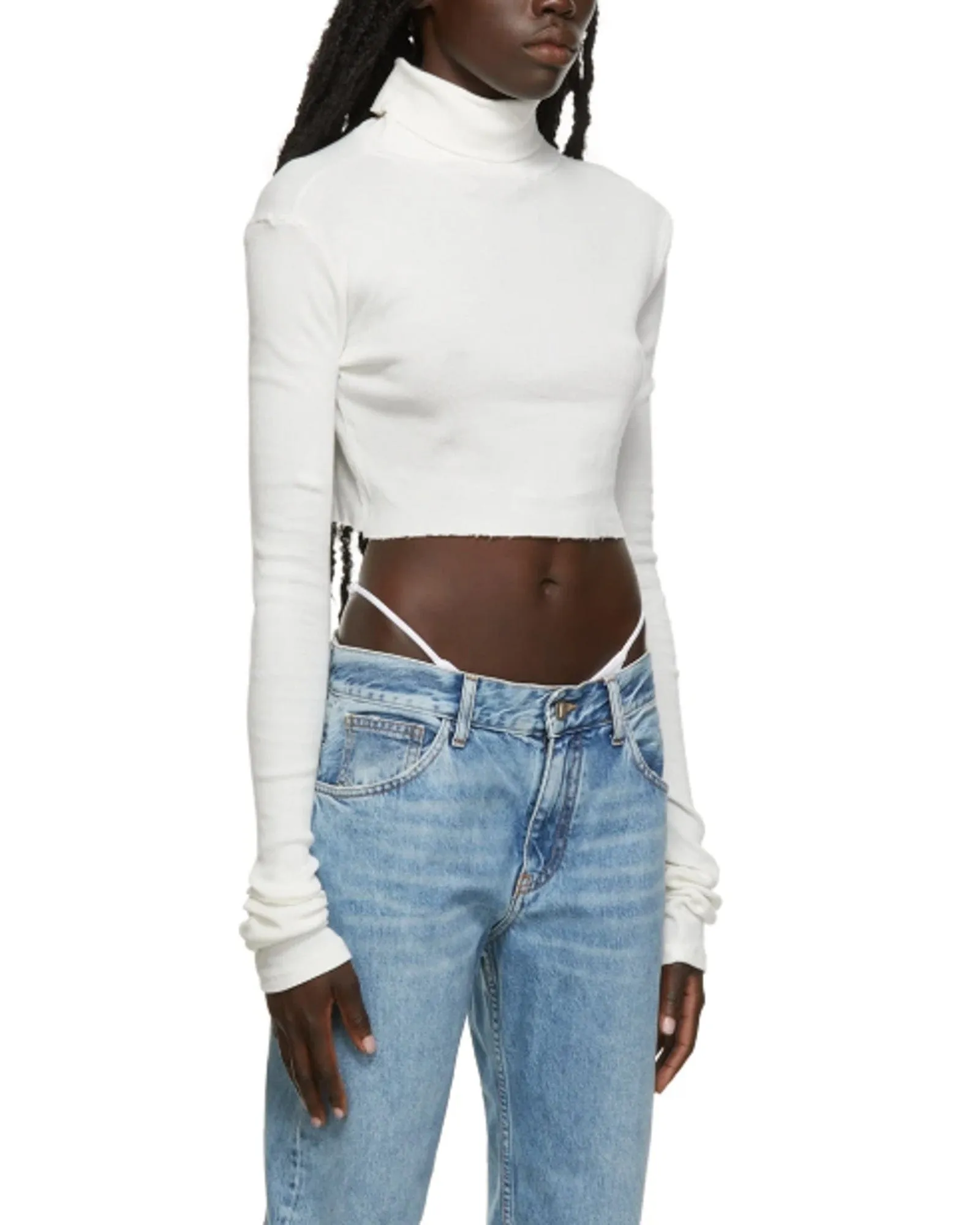 Cropped Rib Turtleneck