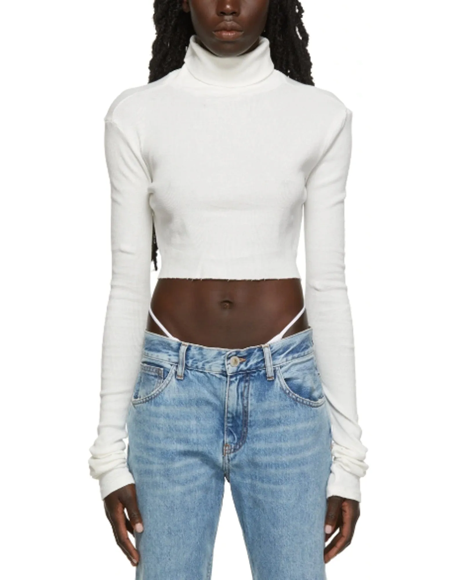 Cropped Rib Turtleneck