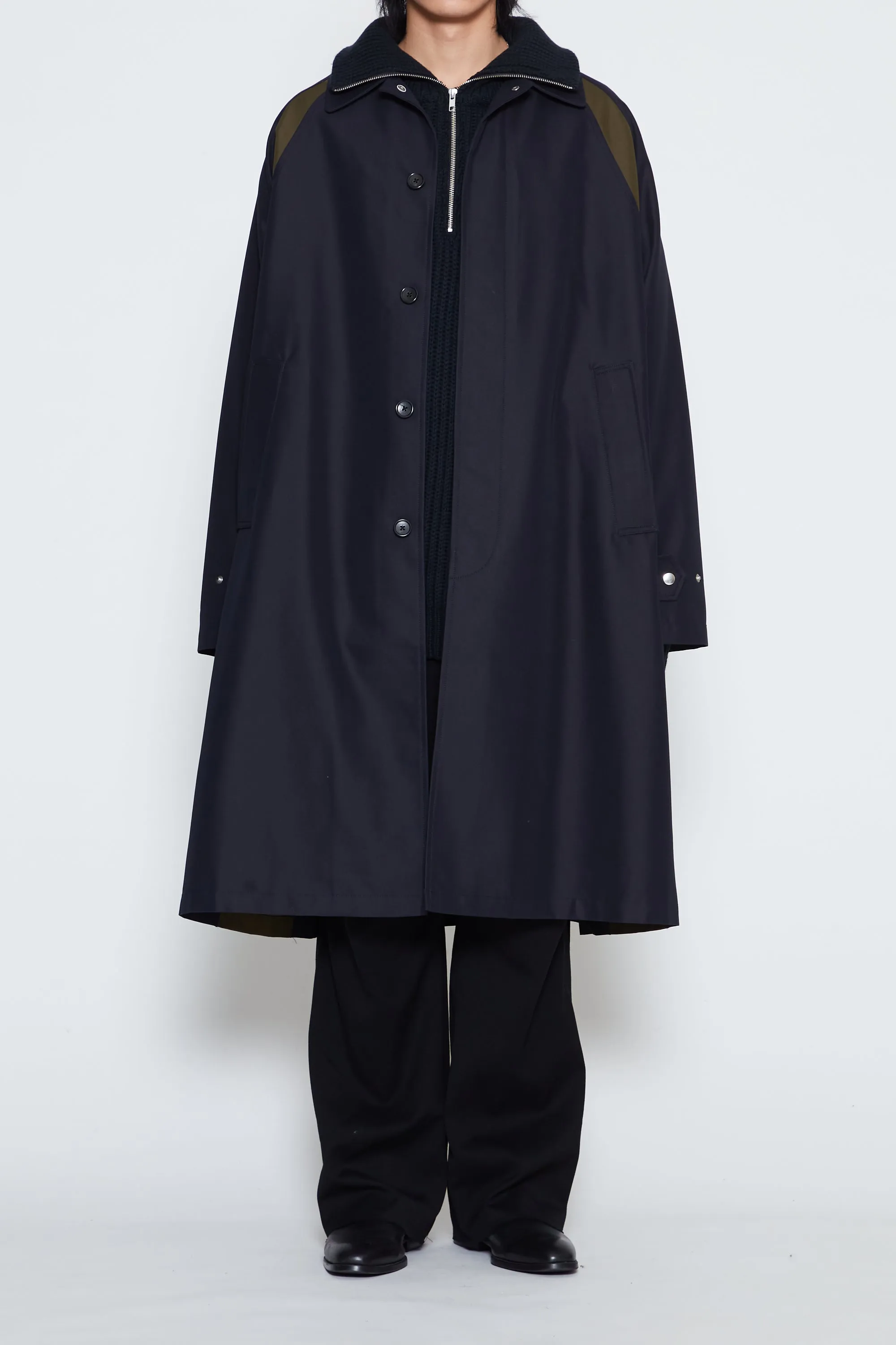 DARK NAVY NACELLE TRENCH COAT