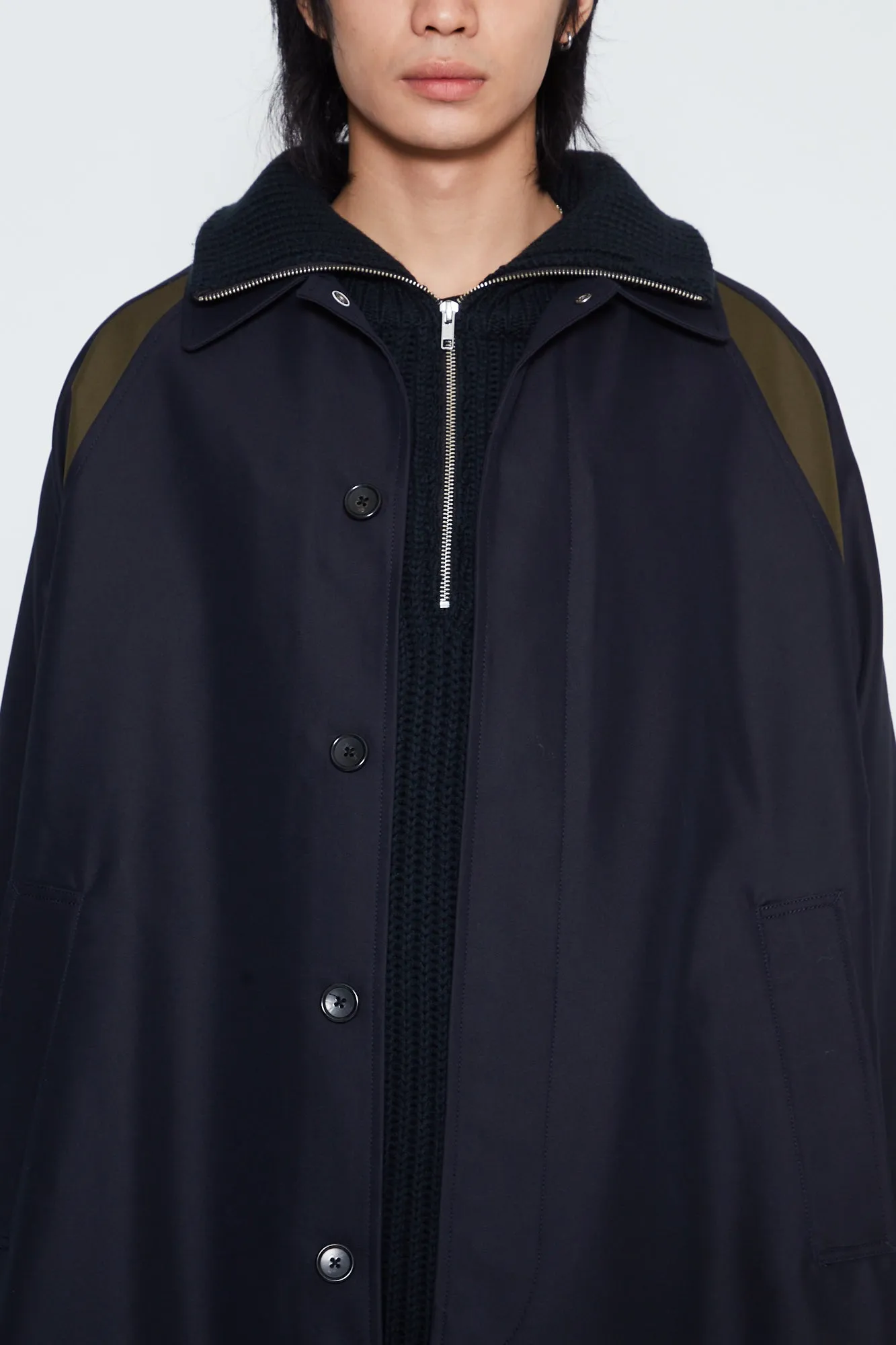 DARK NAVY NACELLE TRENCH COAT