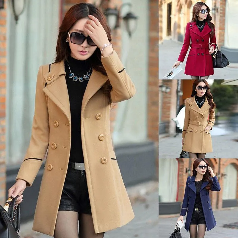 Ladies Winter Slim Long Coat Parka Overcoat