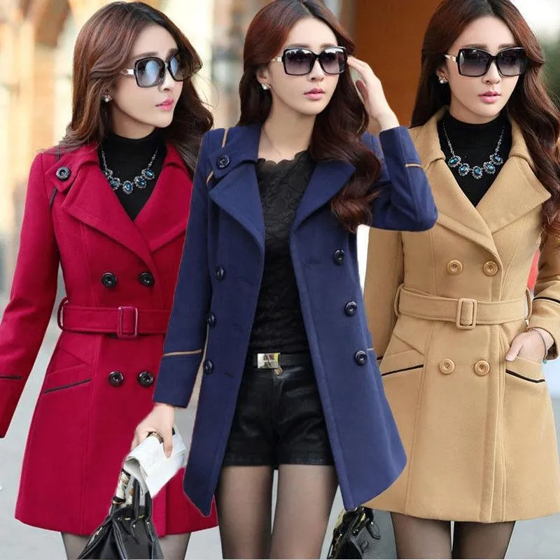 Ladies Winter Slim Long Coat Parka Overcoat