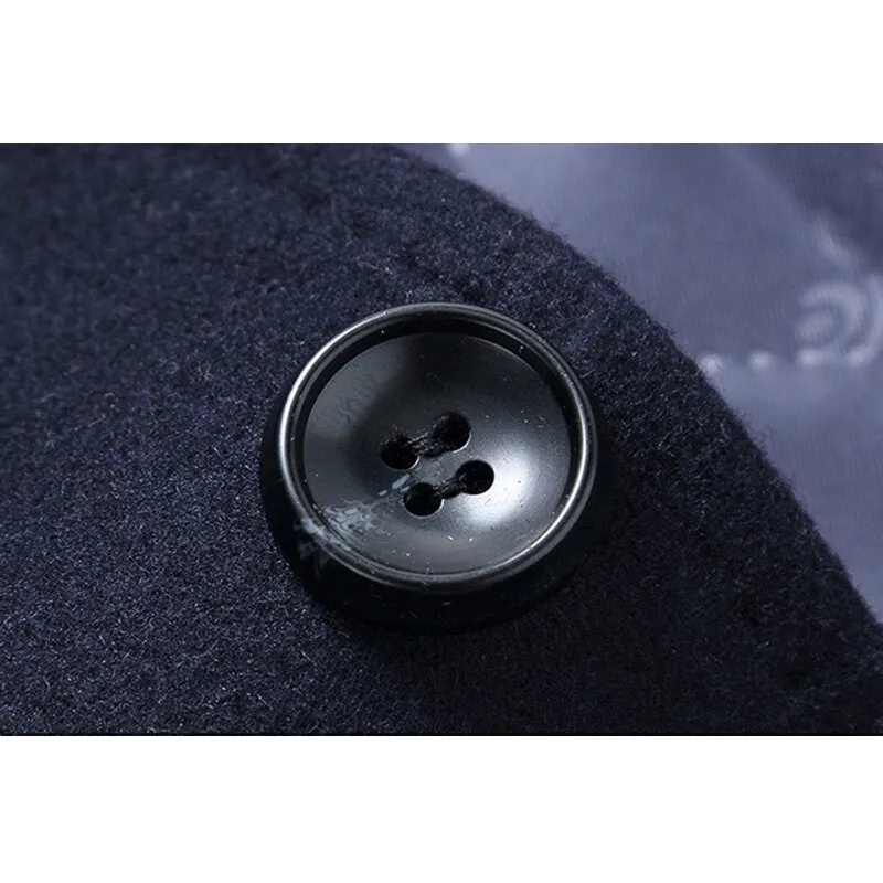Men's Winter Thick Warm Woolen Trench Coat with Shawl Collar