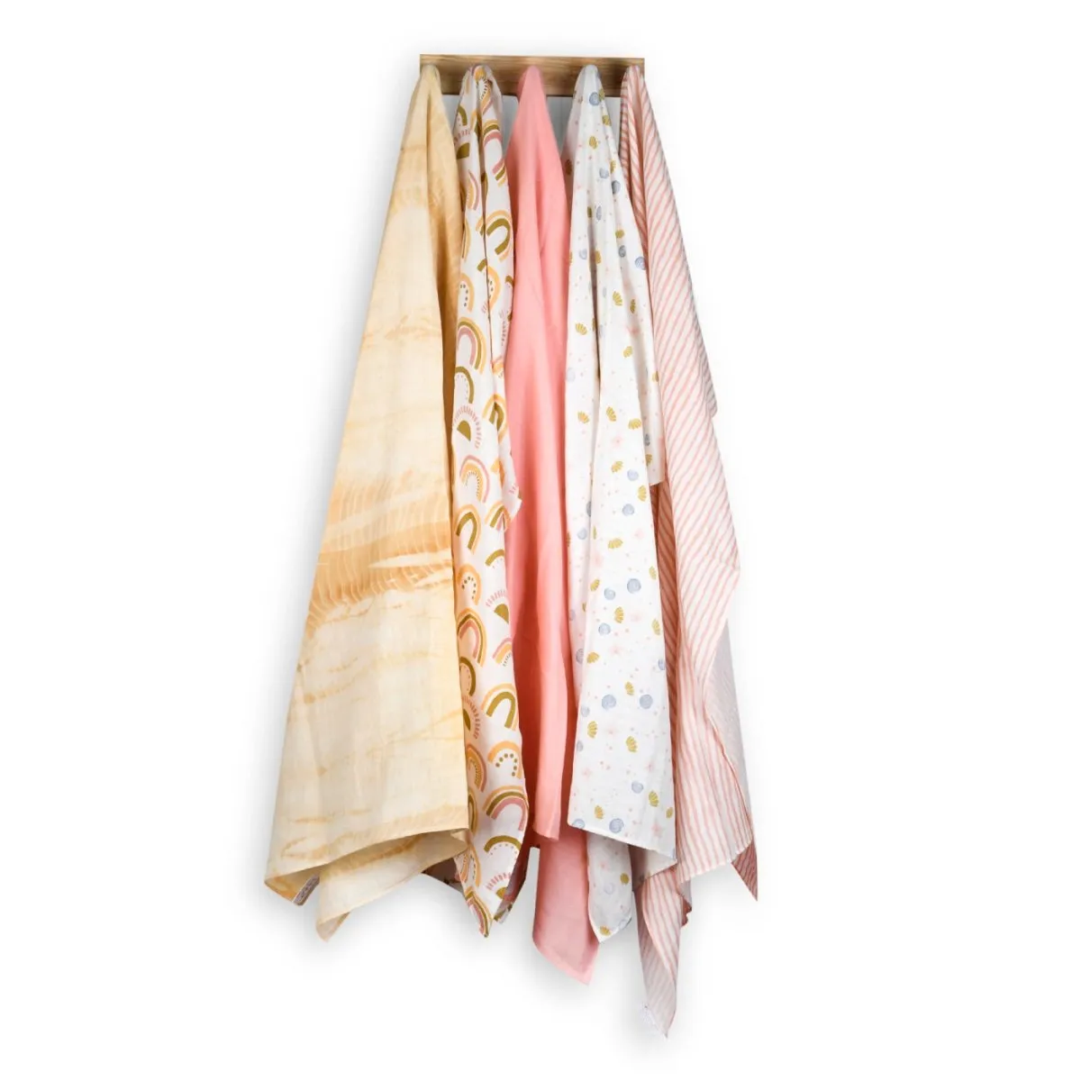 Naturally Dyed Organic Muslin Swaddles (Set of 5)- It’s a Girl