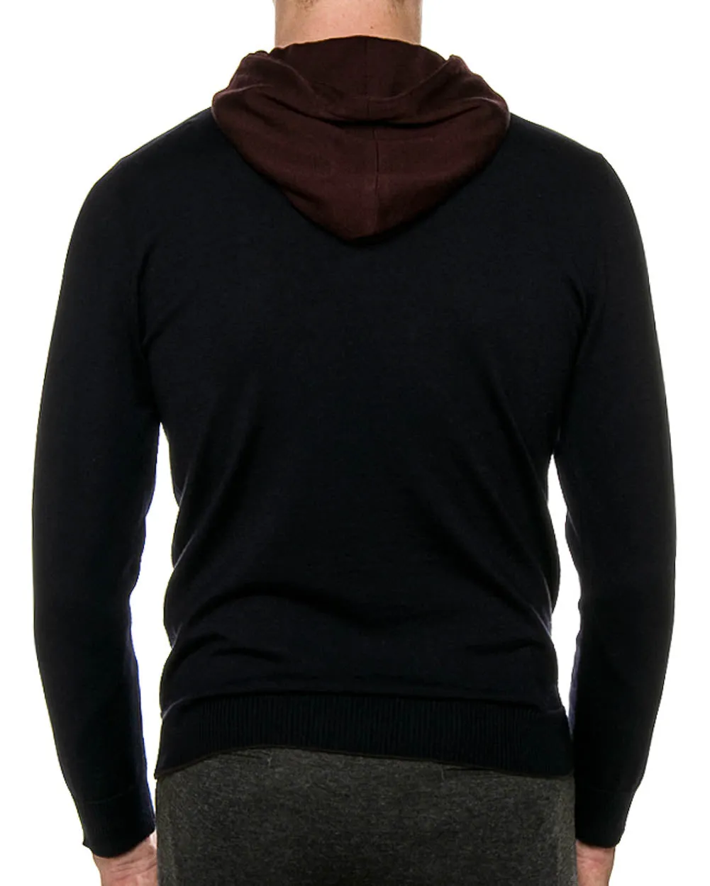 Navy Knit Pull Over Hoodie