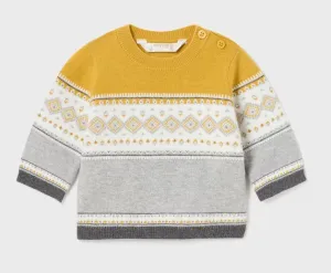 Orange Jacquard Sweater - Select Size