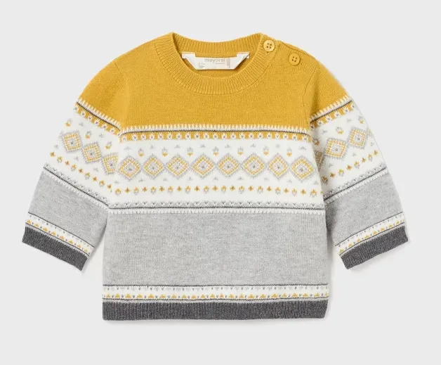 Orange Jacquard Sweater - Select Size