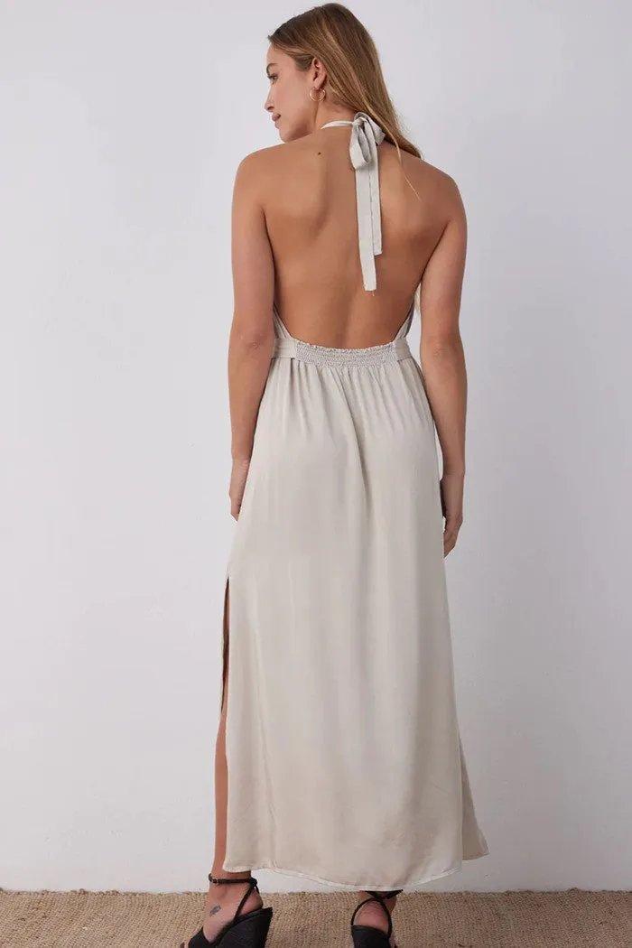 Smocked Waist Halter Midi Dress