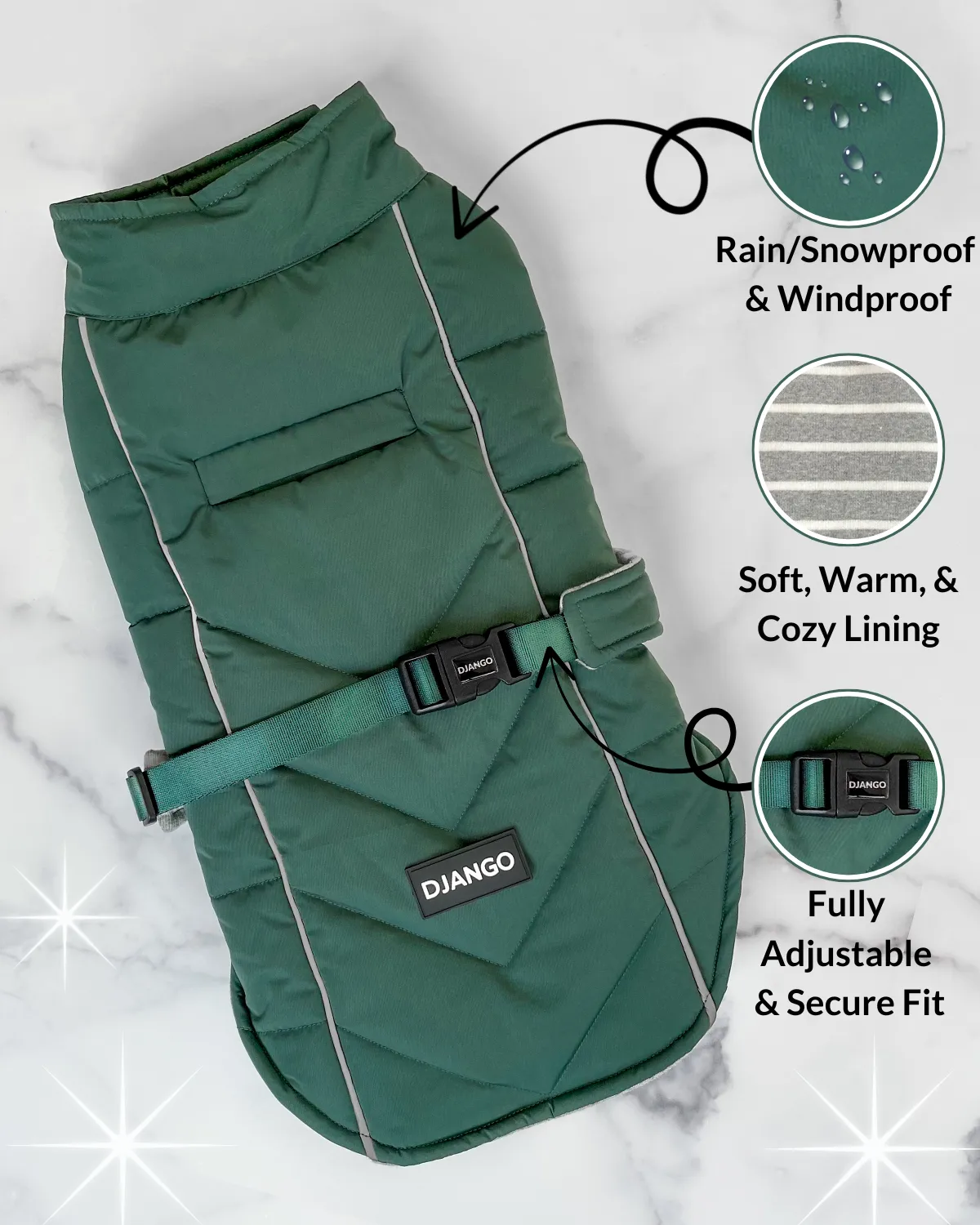 Whistler Winter Dog Coat - Lafayette Green